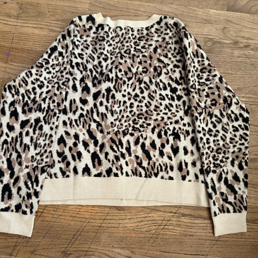 Leopard Print Button-Up Cardigan Sweater Xxl By A… - image 2